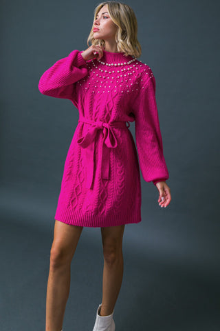 BRING THE VIBES SWEATER MINI DRESS - By Baano