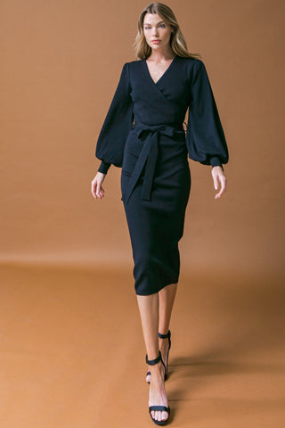 ADORABLE IDEAL SWEATER MIDI DRESS - By Baano