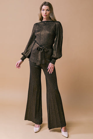 STUNNING STANCE METALLIC SWEATER TUNIN AND PANT SET - By Baano