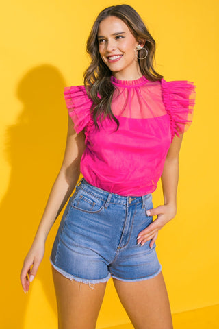 YOU'RE ON MY MIND TULLE TOP - By Baano