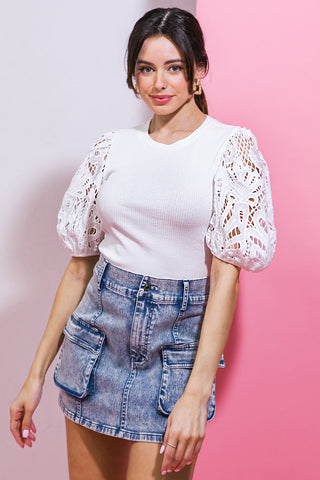 GETTING INTO THE GROOVE KNIT TOP - By Baano