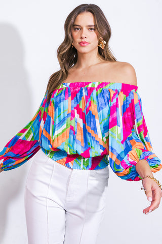 FROSTED UPON WOVEN TOP - By Baano