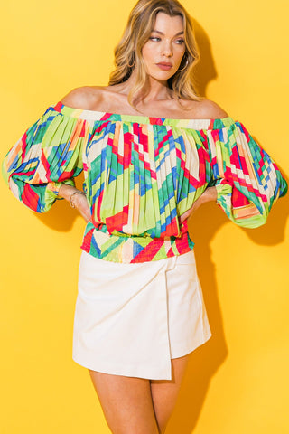 FROSTED UPON WOVEN TOP - By Baano