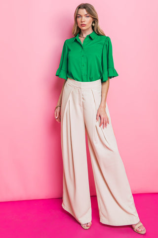BACK TO BUSINESS WOVEN TOP - By Baano