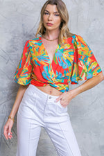 HERE FOR FUN RED WOVEN TOP - By Baano