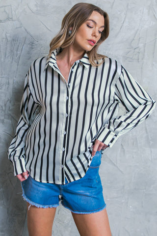 NOTHING TO REGRET SATIN WOVEN TOP - By Baano