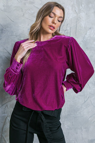 IT'S YOUR TIME VELVET TOP - By Baano