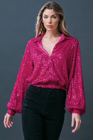 FREEDOM CALLS SEQUIN TOP - By Baano