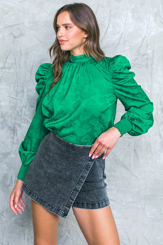 STOLEN GLANCES SATIN TOP - By Baano