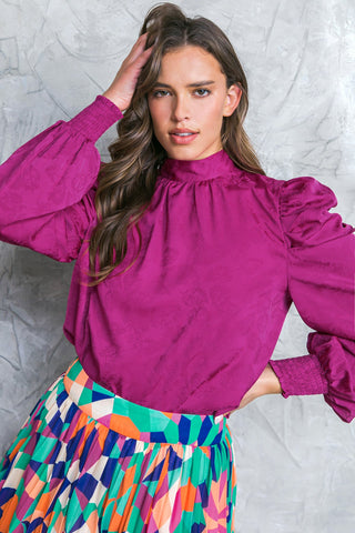STOLEN GLANCES SATIN TOP - By Baano