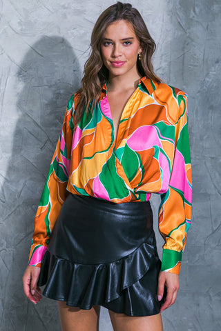 GRACEFUL IMPRESSION WOVEN TOP - By Baano