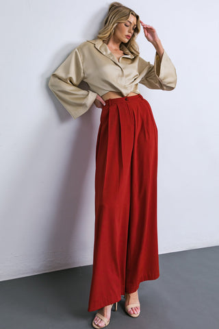 POWERFUL CHARM WOVEN SATIN TOP - By Baano