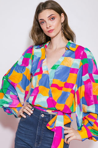 LOVELY STATEMENT WOVEN TOP - By Baano