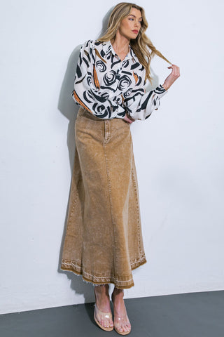 MAIN EVENT WOVEN TOP - By Baano