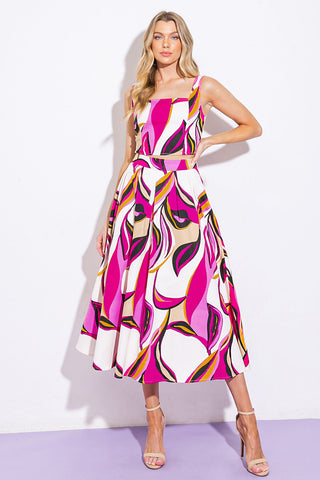 COCKTAIL CLUB WOVEN TWILL TOP AND SKIRT - By Baano