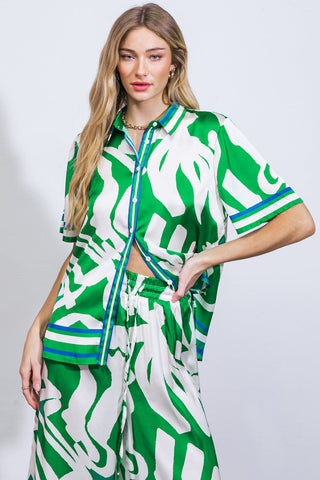 THE KEY TO CHIC WOVEN SATIN TOP - By Baano