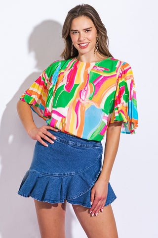 MEET AT THE RETREAT WOVEN TOP - By Baano