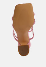 Face Me Studded Spool Heel Multi Strap Sandals