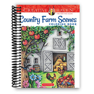 Creative Haven Country Farm Scenes Coloring Book: Relax & Find Your True Colors (Spiral Bound) - By Baano