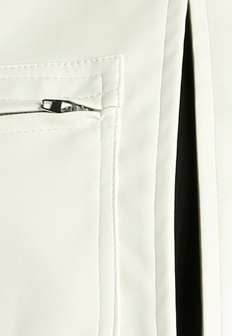 Faux Leather Crop Jacket