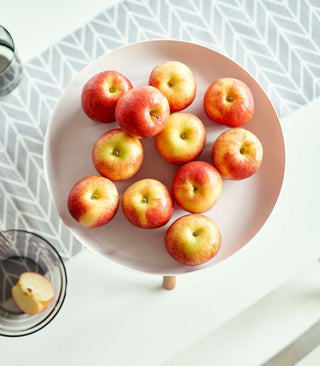 Countertop Pedestal Tray (5" H)  - Steel + Wood - By Baano