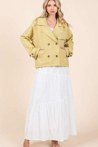 Mittoshop Double Breasted Long Sleeve Trench Coat Jacket - By Baano