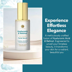 Hyaluronic Acid & Retinol Serum - Revitalizing Anti-Aging, Radiant Glowing Complexion, Wrinkle Reduction - Dermatologist Tested, Korean Skin Care, Clean Beauty - 1.69 Fl. Oz