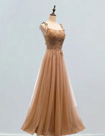Women's Elegant Tulle Lace Applique Prom Dress | Spaghetti Strap Evening Gown