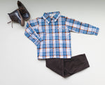 Blue Mix Plaid Boys Shirt - By Baano