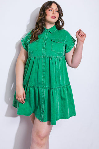 NO DULL MOMENTS DENIM MINI DRESS - By Baano