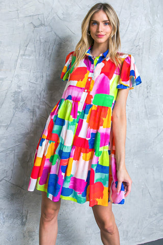 TEMPTING ME PRINT MINI DRESS - By Baano