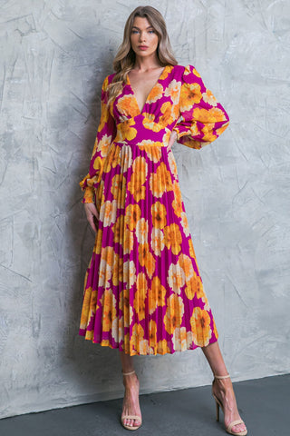 LOOK AT HER FLORAL WOVEN MIDI DRESS - By Baano