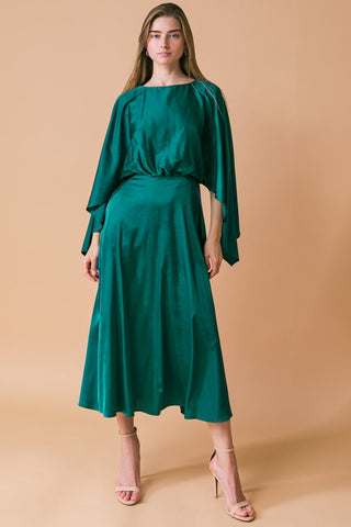 CAUGHT FEELINGS WOVEN MIDI DRESS - By Baano