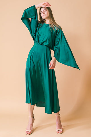 CAUGHT FEELINGS WOVEN MIDI DRESS - By Baano