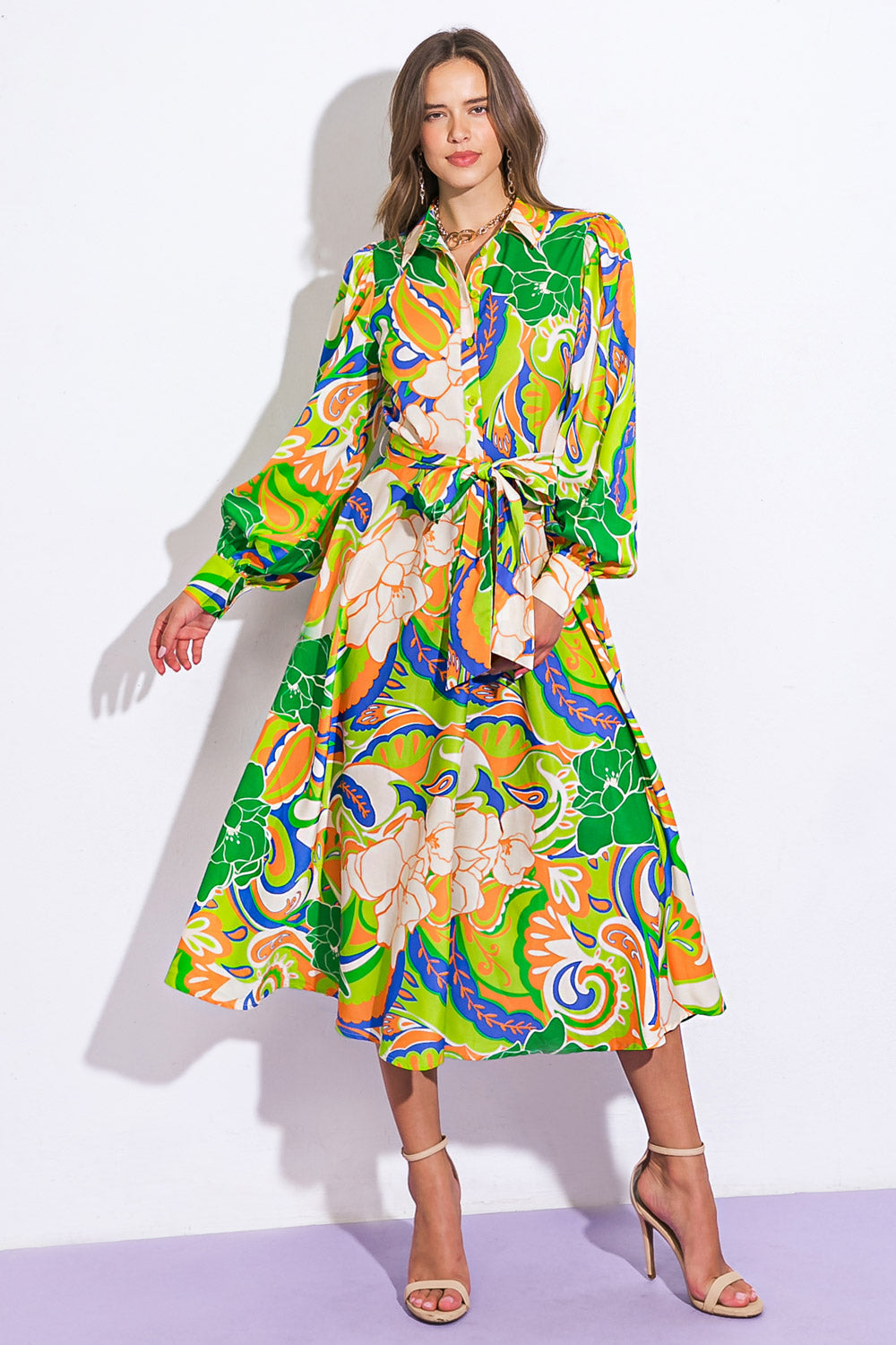 DESIRABLE STYLE WOVEN MIDI DRESS - By Baano