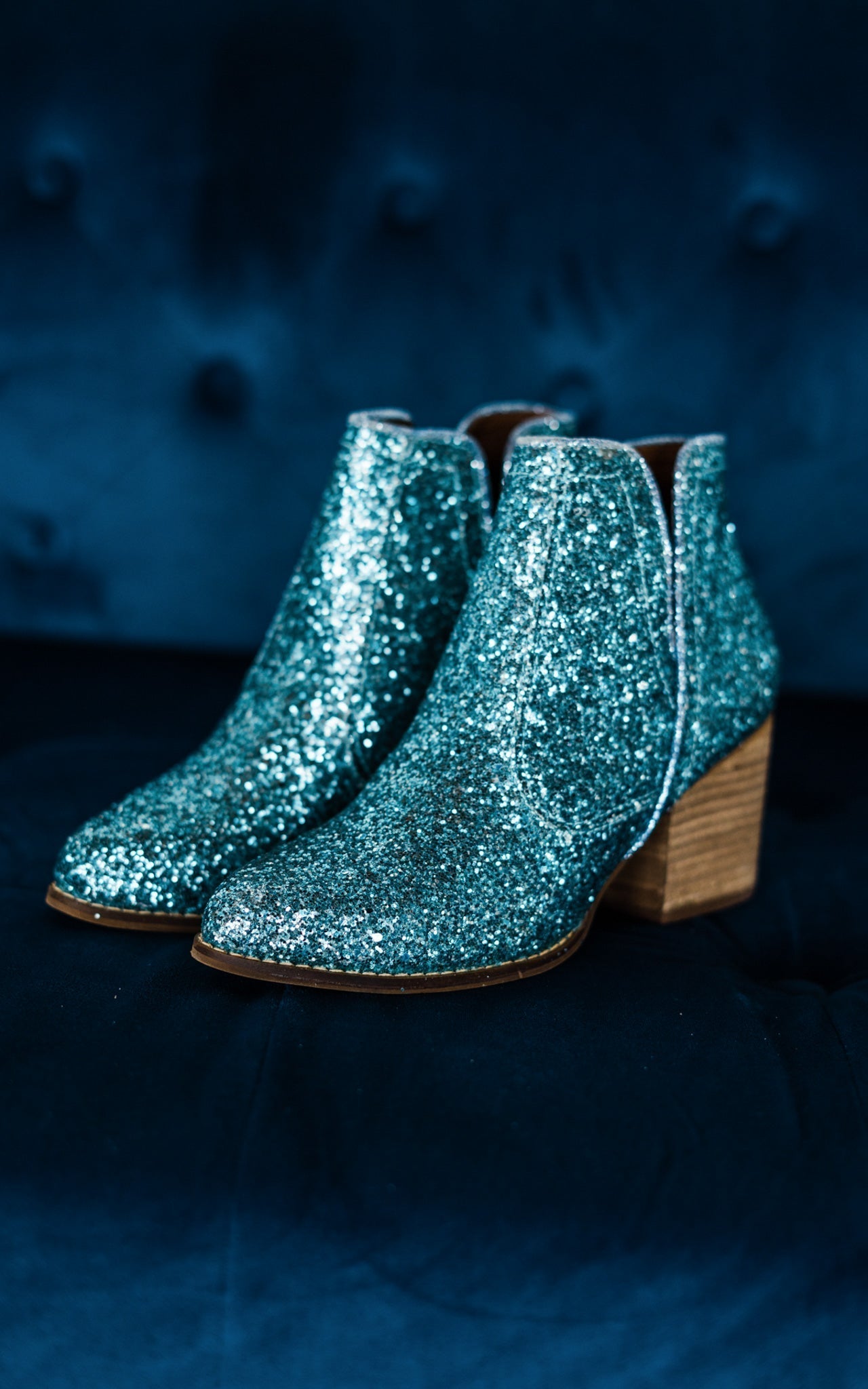 Fiera Glitter Booties in Blue Naughty Monkey