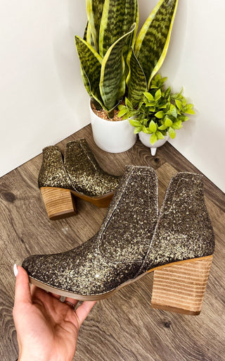 Fiera Glitter Booties in Bronze - By Baano