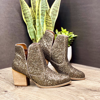 Fiera Glitter Booties in Bronze - By Baano