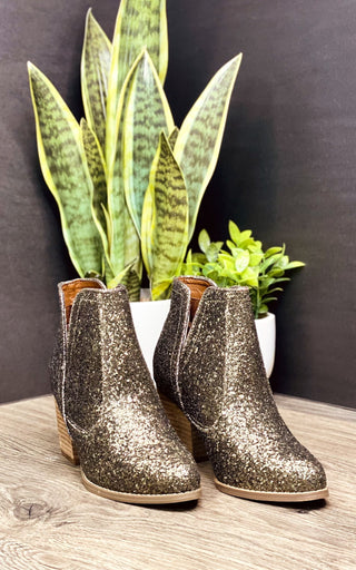 Fiera Glitter Booties in Bronze - By Baano