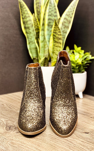 Fiera Glitter Booties in Bronze - By Baano