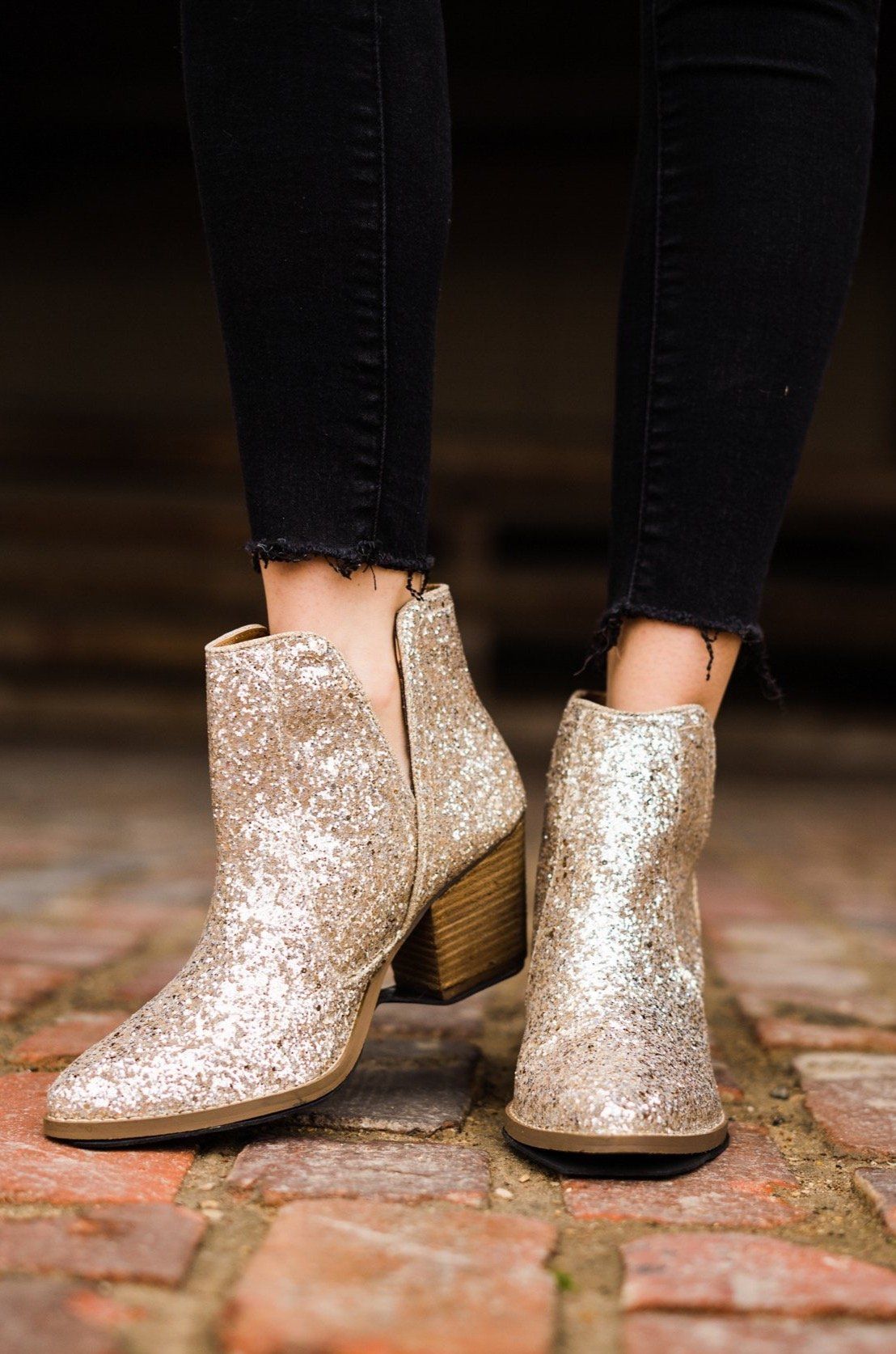 Fiera Glitter Booties in Gold Naughty Monkey