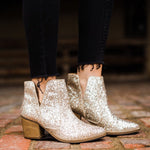 Fiera Glitter Booties in Gold Naughty Monkey