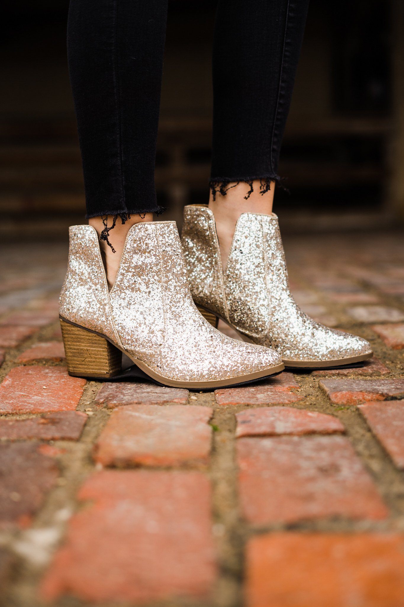 Fiera Glitter Booties in Gold Naughty Monkey