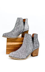 Fiera Glitter Booties in Pewter Naughty Monkey