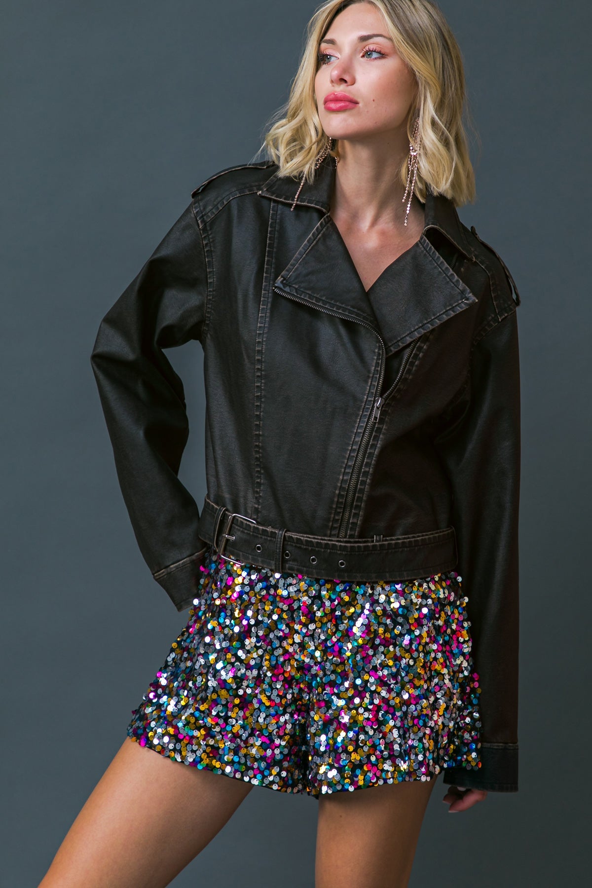 ON MY WAY UP FAUX MOTO JACKET - By Baano