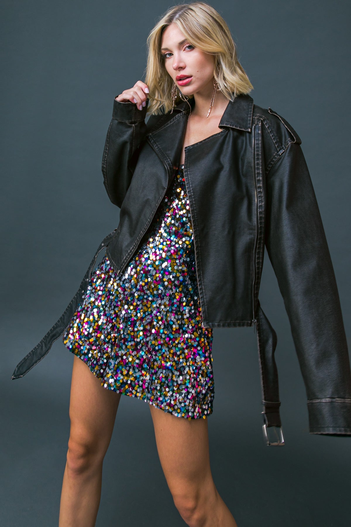 ON MY WAY UP FAUX MOTO JACKET - By Baano