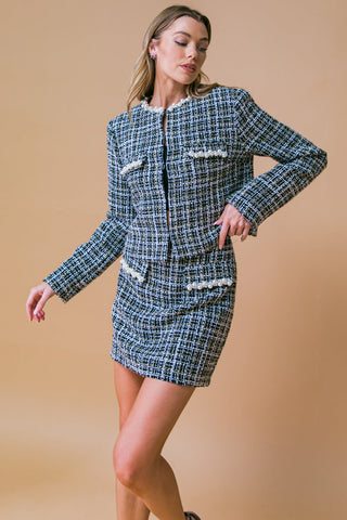 GUEST OF HONOR TWEED MINI SKIRT - By Baano