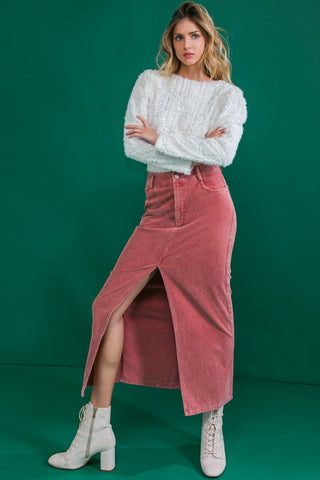 PERFECT PICK CORDUROY MIDI SKIRT - By Baano