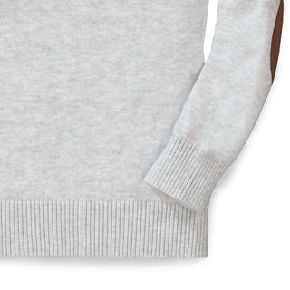Fine Gauge V - Neck Organic Sweater with Elbow Patches - Baby - Glamourous Grace