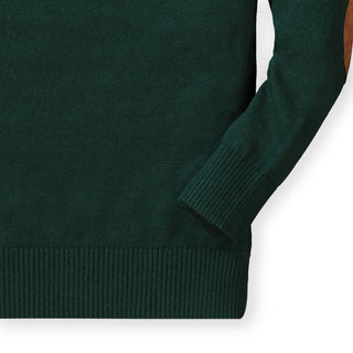 Fine Gauge V - Neck Organic Sweater with Elbow Patches - Baby - Glamourous Grace
